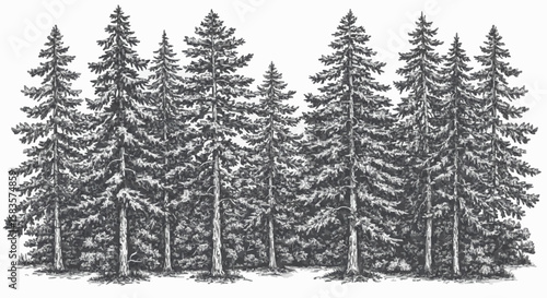 Pinusi forest porcelain decoration design (dark green)