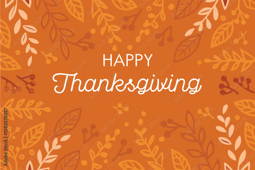 Obraz premium Happy Thanksgiving Autumn Leaves Background Design