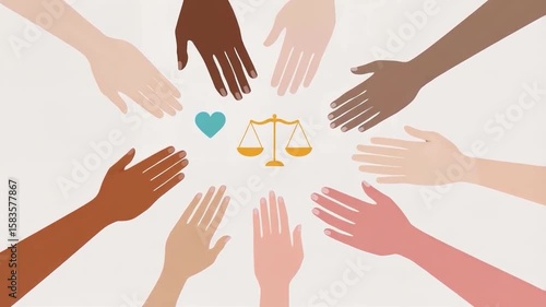 Colorful Vector Animation of Community Solidarity and Social Harmony Concept

