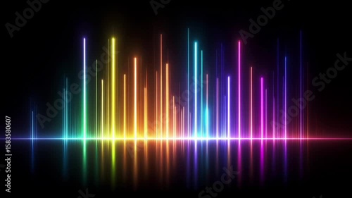 Vibrant sound bars of neon light 