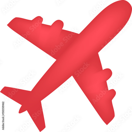 Red Airplane Travel and Aviation Icon