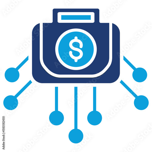 Diversified Portfolio Flat Blue Icon