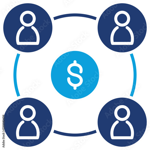 Mutual Fund Flat Blue Icon