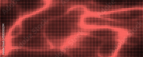 Electric neon waves filling the ether. Shimmering dots forming a pattern of smooth lines, bumps and depressions.