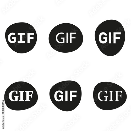 GIF format icon. Media file symbol. Animation video Vector. Digital multimedia emblem