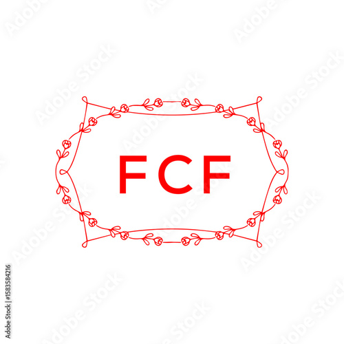 FCF Letter Initial Logo Design Template Vector Illustration