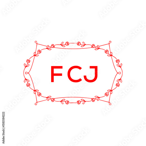 FCJ Letter Initial Logo Design Template Vector Illustration