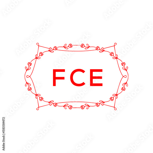 FCE Letter Initial Logo Design Template Vector Illustration