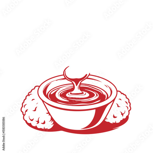 Chicken nuggets with dipping sauce vector design illustration.