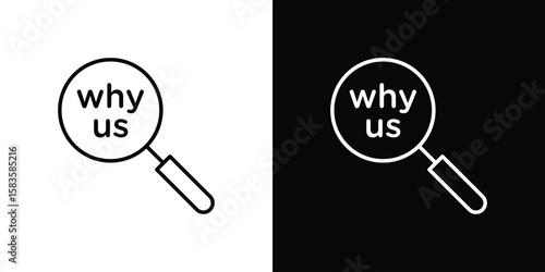 Why us icon editable concept. editable vector stroke symbols