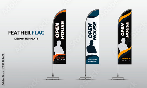 Corporate Business wave feather flag design