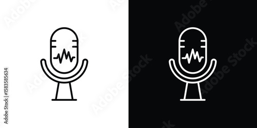 Voice recognition icon editable concept. editable vector stroke symbols