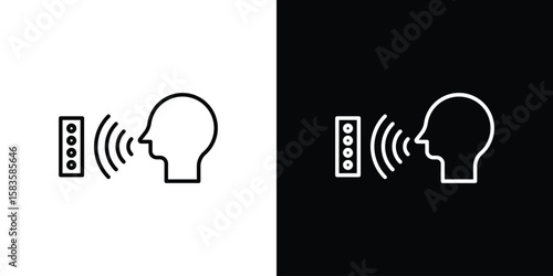 Voice control icon editable concept. editable vector stroke symbols