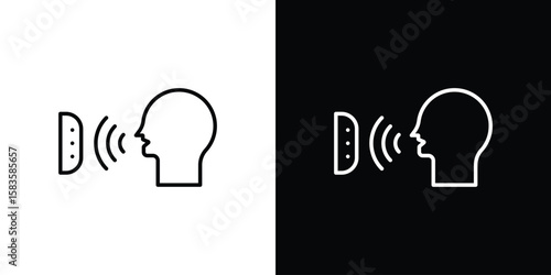 Voice control icon editable concept. editable vector stroke symbols