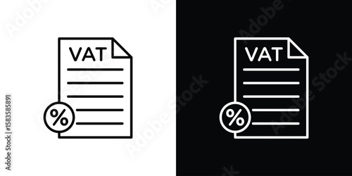 Value added tax VAT icon editable concept. editable vector stroke symbols