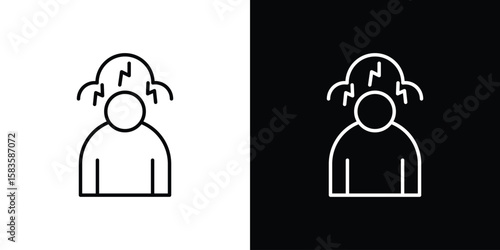 Stress icon editable concept. editable vector stroke symbols