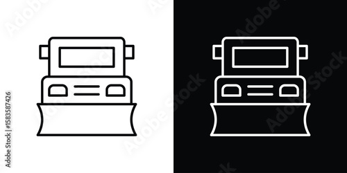 Snowplow icon editable concept. editable vector stroke symbols