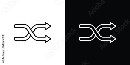 Shuffle icon editable concept. editable vector stroke symbols