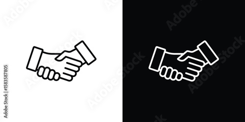 Shake hands icon editable concept. editable vector stroke symbols