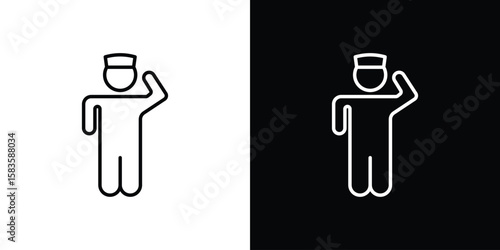 Salute icon editable concept. editable vector stroke symbols