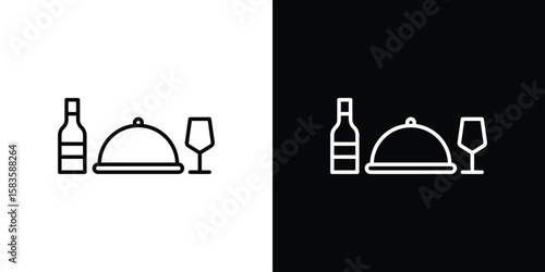 Room service icon editable concept. editable vector stroke symbols