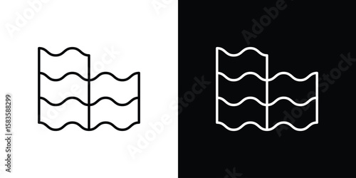Roof tile icon editable concept. editable vector stroke symbols