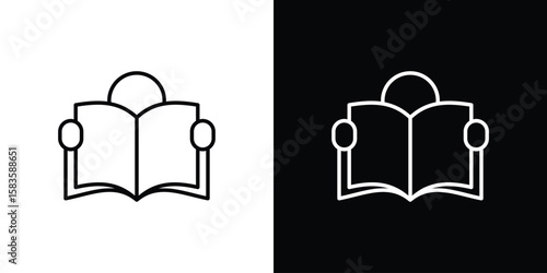 Reading icon editable concept. editable vector stroke symbols