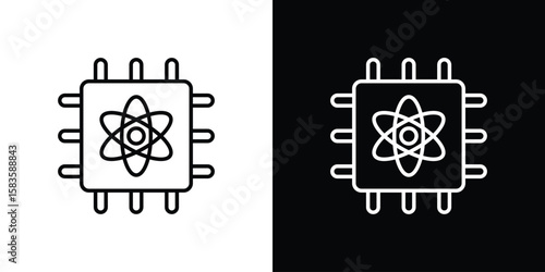 Quantum computing icon editable concept. editable vector stroke symbols