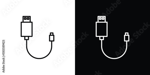 Phone cable icon editable concept. editable vector stroke symbols