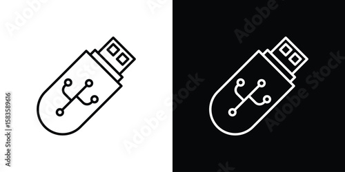 Pendrive icon editable concept. editable vector stroke symbols