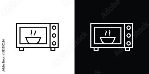 Microwave icon editable concept. editable vector stroke symbols