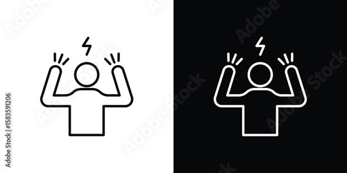 Irritated human icon editable concept. editable vector stroke symbols