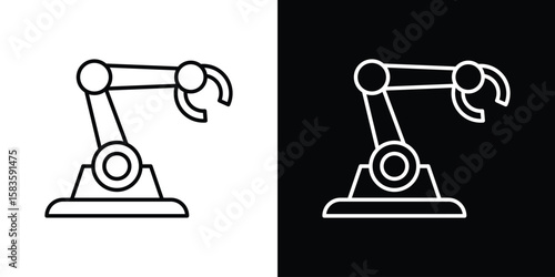 Industrial robot icon editable concept. editable vector stroke symbols
