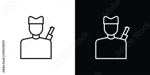 Hunter icon editable concept. editable vector stroke symbols