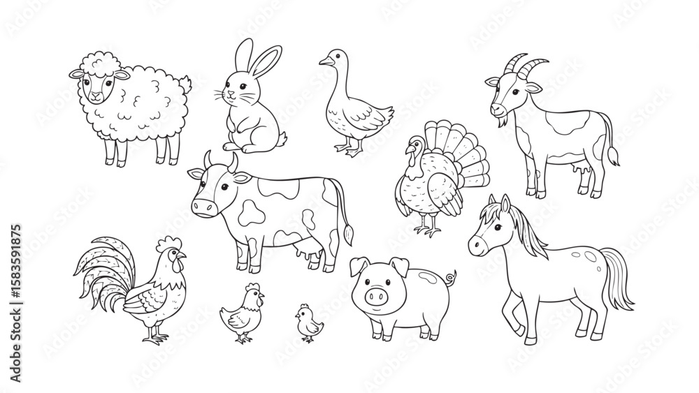 Fototapeta premium Comic style line art with atomic cloud explosion illustrations for design projects