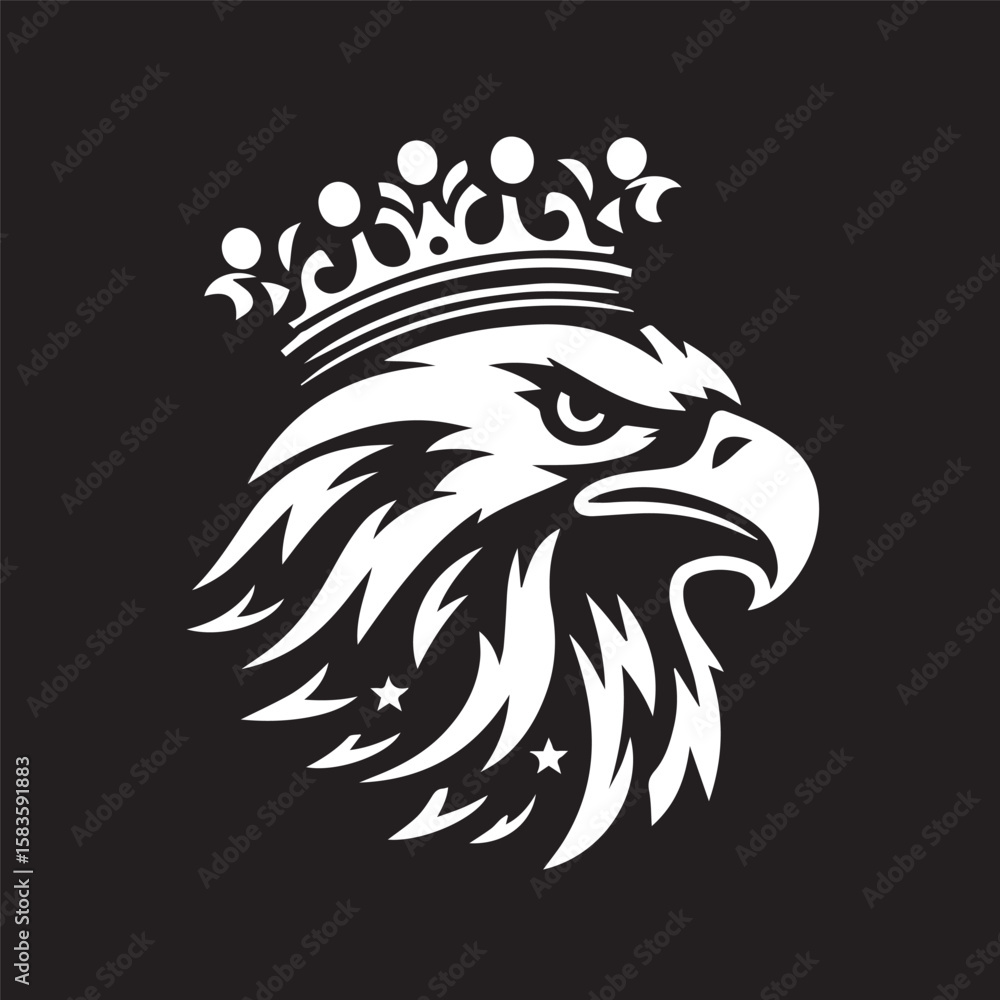 Obraz premium vector logo of an eagle wearing a crown