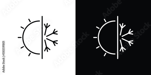 Hot and cold icon editable concept. editable vector stroke symbols