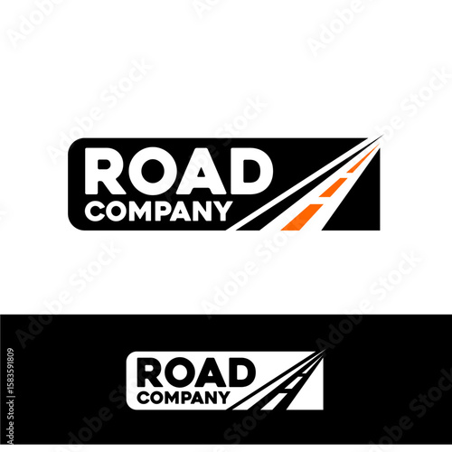Road Project Contruction Way Street Building Highway Pathway Logo Template Vector
