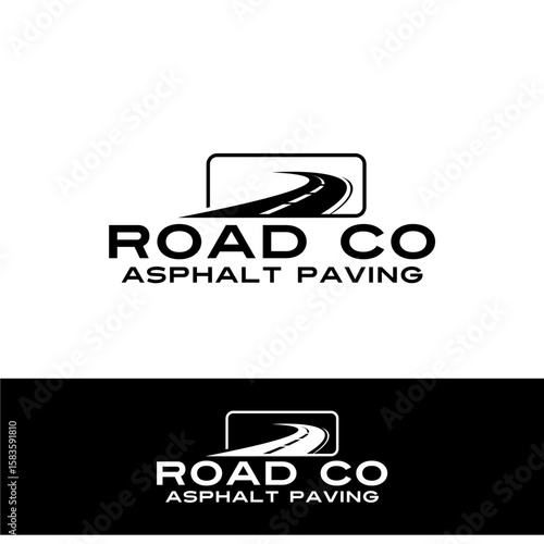 Road Project Contruction Way Street Building Highway Pathway Logo Template Vector