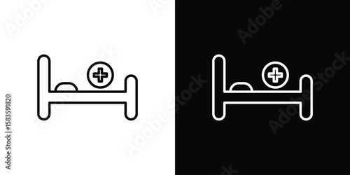 Hospital bed icon editable concept. editable vector stroke symbols