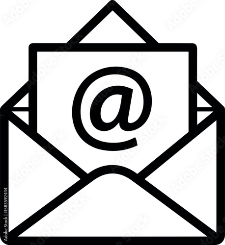 black email icon on transparent background. flat style. mail icon for your web site design, logo, app, UI