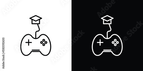 Game based learning icon editable concept. editable vector stroke symbols