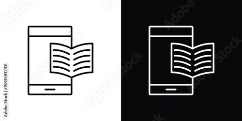 Ebook icon editable concept. editable vector stroke symbols