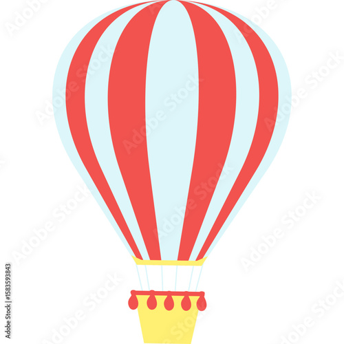 Hot Air Balloon Flat Icon