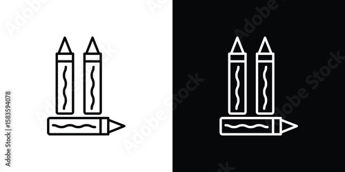 Crayon icon editable concept. editable vector stroke symbols