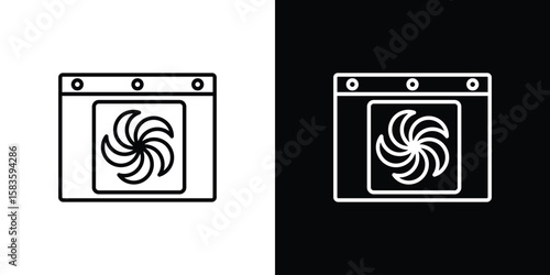 Convection turbofan stove icon editable concept. editable vector stroke symbols