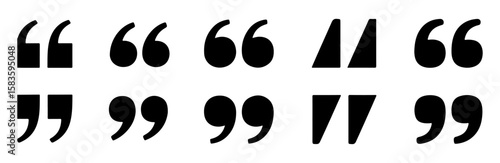 modern quote icon set for social media and web
