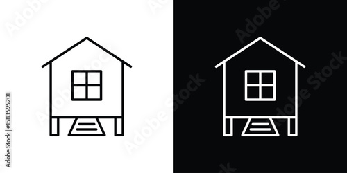 Chicken coop icon editable concept. editable vector stroke symbols