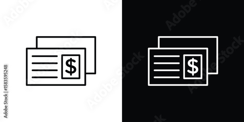 Cheque icon editable concept. editable vector stroke symbols