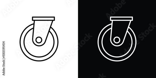 Cart trolley wheel icon editable concept. editable vector stroke symbols